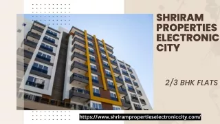 Shriram Properties Electronic City | Homes In Bangalore