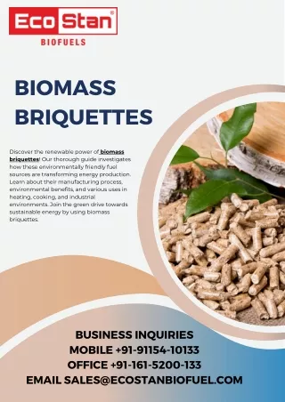 Biomass briquettes are an eco-friendly energy solution.