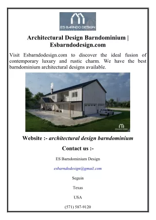 Architectural Design Barndominium  Esbarndodesign.com