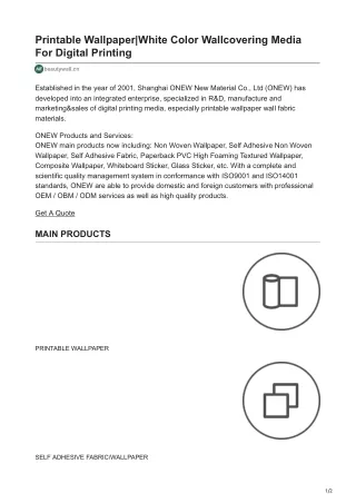 beautywall.cn-Printable WallpaperWhite Color Wallcovering Media For Digital Printing