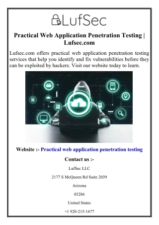 Practical Web Application Penetration Testing  Lufsec.com