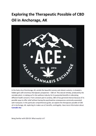 Cannabis Ace - alaska cbd