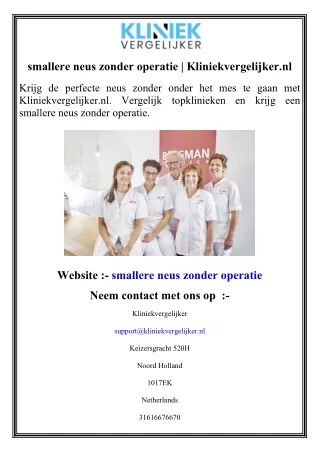 smallere neus zonder operatie   Kliniekvergelijker.nl