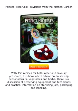 ✔️READ ❤️Online Perfect Preserves: Provisions from the Kitchen Garden