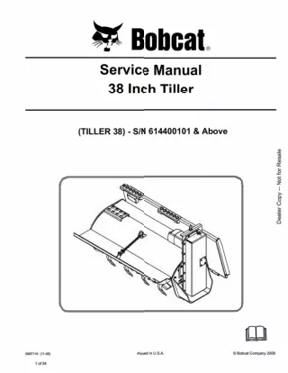 Bobcat 38 Inch Tiller Service Repair Manual Instant Download SN 614400101 And Above