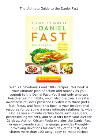 [READ]⚡PDF✔ The Ultimate Guide to the Daniel Fast