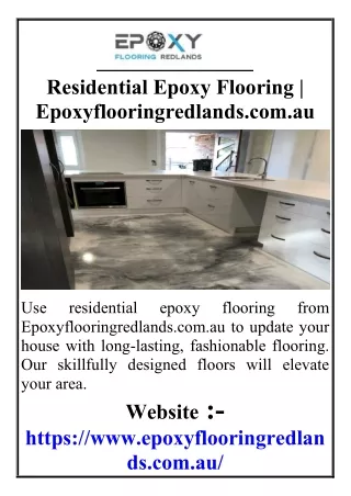 Residential Epoxy Flooring Epoxyflooringredlands.com.au