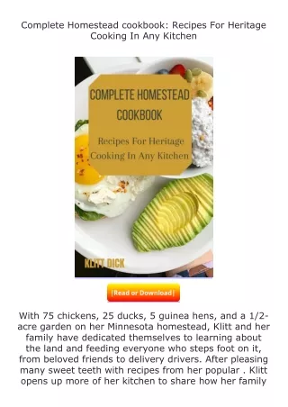 pdf❤(download)⚡ Complete Homestead cookbook: Recipes For Heritage Cooking I