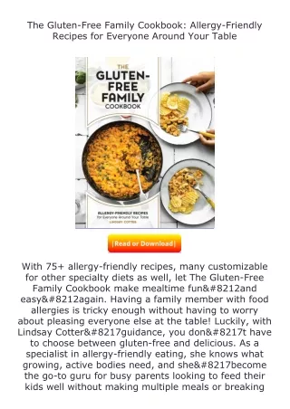 Download⚡(PDF)❤ The Gluten-Free Family Cookbook: Allergy-Friendly Recipes f