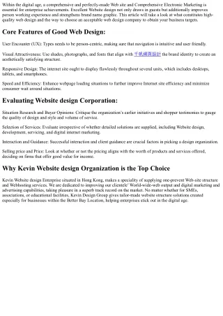 What is good Web Design ? Ways to match the Website style corporation ?