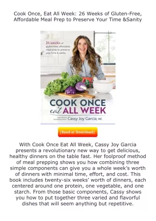 Pdf⚡(read✔online) Cook Once, Eat All Week: 26 Weeks of Gluten-Free, Afforda