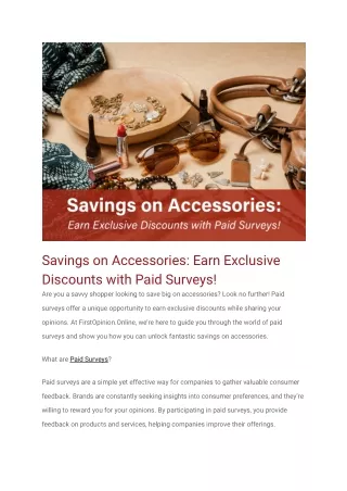 Savings on Accessories_ Earn Exclusive Discounts with Paid Surveys