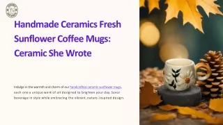 Cheerful Sunflower Coffee Mugs - Handmade Set