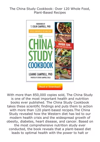 Pdf⚡(read✔online) The China Study Cookbook: Over 120 Whole Food, Plant-Base