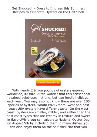 pdf❤(download)⚡ Get Shucked! – Dress to Impress this Summer: Recipes to Cel