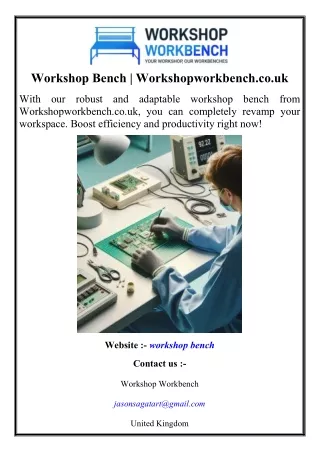 Workshop Bench  Workshopworkbench.co.uk