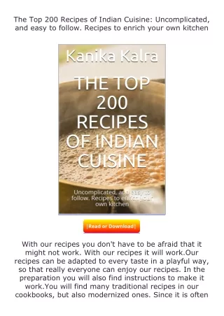 ✔️download⚡️ (pdf) The Top 200 Recipes of Indian Cuisine: Uncomplicated, an