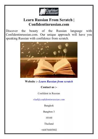 Learn Russian From Scratch  Confidentinrussian.com