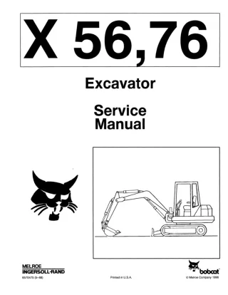 Bobcat 56 Mini Excavator Service Repair Manual Instant Download