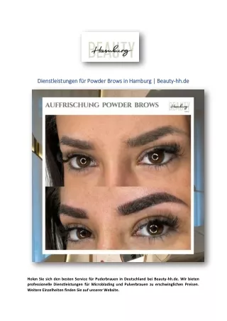 Dienstleistungen für Powder Brows in Hamburg | Beauty-hh.de