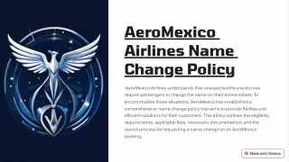 AeroMexico Airlines Name Change Policy