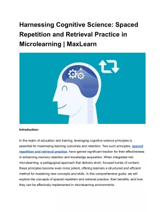 Harnessing Cognitive Science_ Spaced Repetition and Retrieval Practice in Microlearning _ MaxLearn