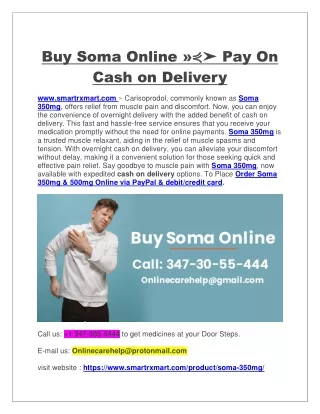 Buy Soma Online »⋞➤ Pay On Cash on Delivery