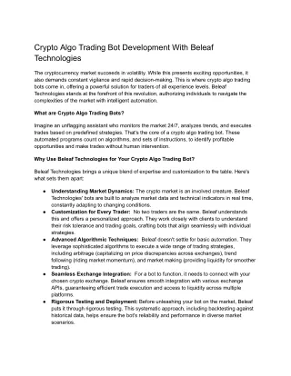 Crypto Algo Trading Bot Development