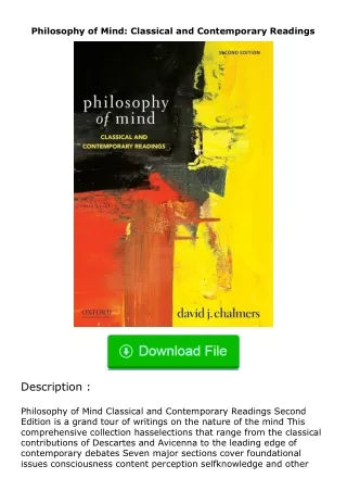 [READ]⚡PDF✔ Philosophy of Mind: Classical and Contemporary Readings