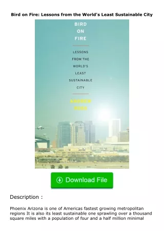 Download⚡ Bird on Fire: Lessons from the World's Least Sustainable City
