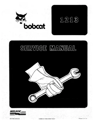 BOBCAT 1213 FELLER BUNCHER Service Repair Manual Instant Download