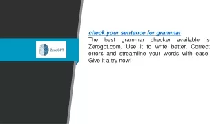 Check Your Sentence For Grammar  Zerogpt.com