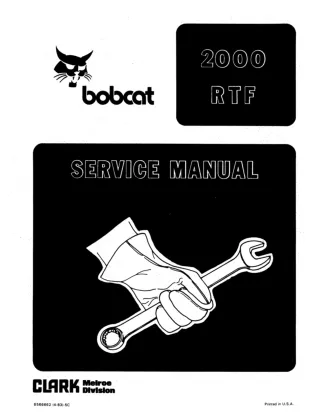 BOBCAT 2000 RTF Service Repair Manual Instant Download