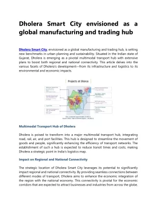 Dholera A Blueprint for Future Cities Massive Infrastructure Investments Transforming the Landscape