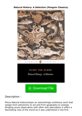 pdf❤(download)⚡ Natural History: A Selection (Penguin Classics)