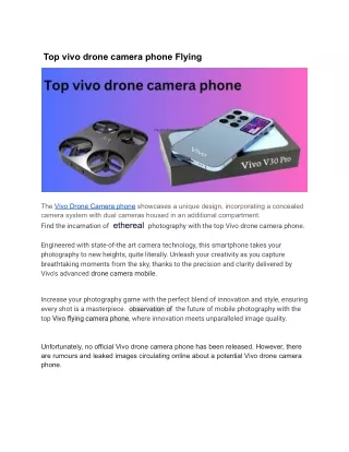 Top vivo drone camera phone