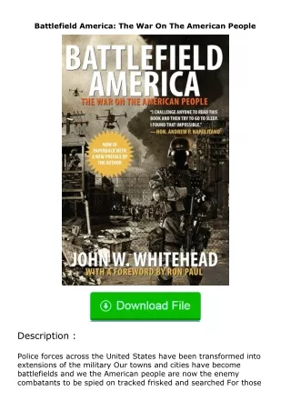 ❤PDF⚡ Battlefield America: The War On The American People