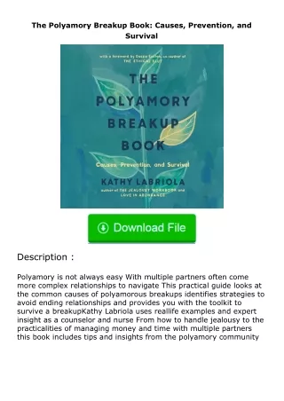 download⚡[PDF]❤ The Polyamory Breakup Book: Causes, Prevention, and Survival