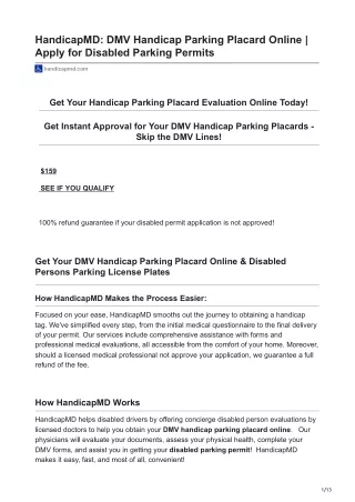 handicapmd.com-HandicapMD DMV Handicap Parking Placard Online  Apply for Disabled Parking Permits