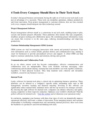 4 Tools Every Company Should Have in Their Tech Stack