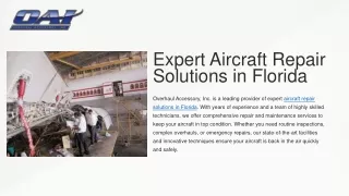 Expert Aircraft Repair Solutions in Florida