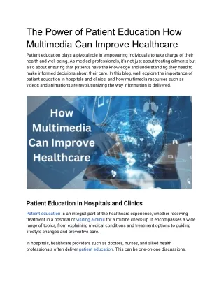 The Power of Patient Education How Multimedia Can Improve Healthcare