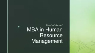 MBA in Human Resource Management