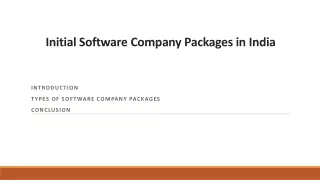 Initial Software Company Packages in India