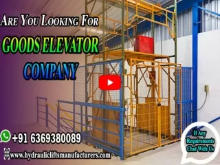 Goods Elevator Machine in Trichy