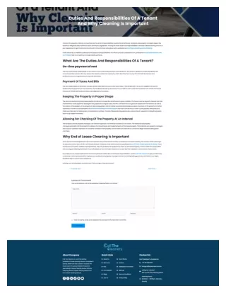 Duties And Responsibilities Of A Tenant And Why Cleaning Is Important