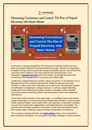 Harnessing Convenience and Control The Rise of Prepaid Electricity