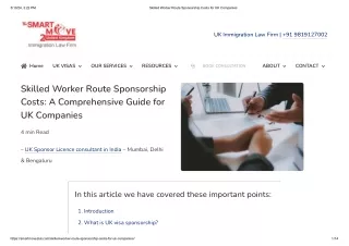 Skilled Worker Route Sponsorship Costs A Comprehensive Guide for UK Companies