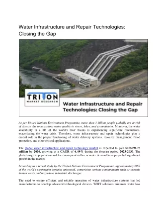 Water Infrastructure and Repair Technologies: Closing the Gap