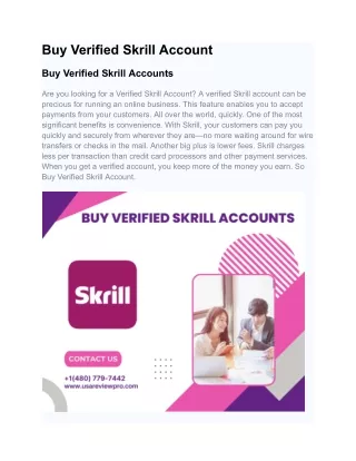 Buy Verified Skrill Account